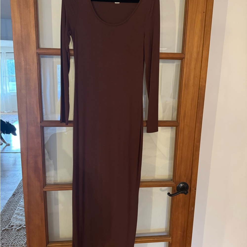 Brown Long Sleeve Dress